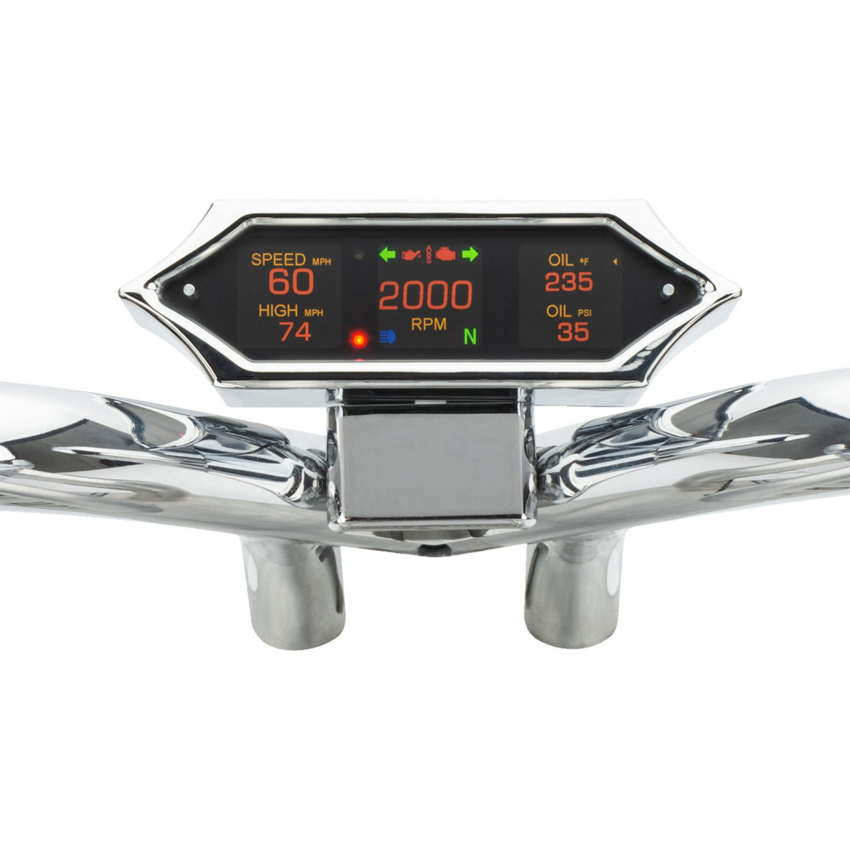 Dakota Digital MLX-9000 Series Gauge Spiked Chrome - MLX-9214 For Harley Motorcycles 2011-2021