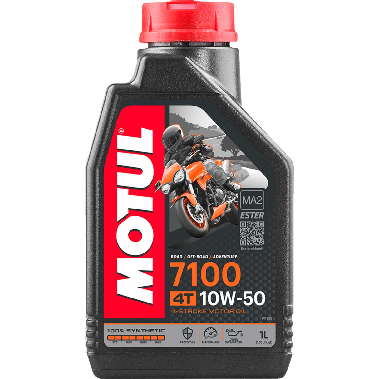 MOTUL 3601-0281 104097 7100 Synthetic 4T Engine Oil 7100 4T Synthetic Oil - 10W-50 - 1L