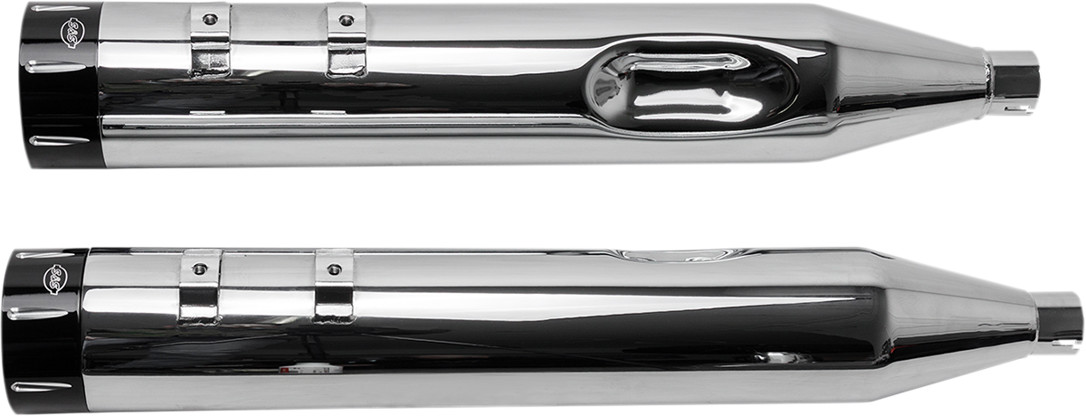 4-1/2" MK45 Performance Mufflers - Chrome with Black Tracer - 1801-0851