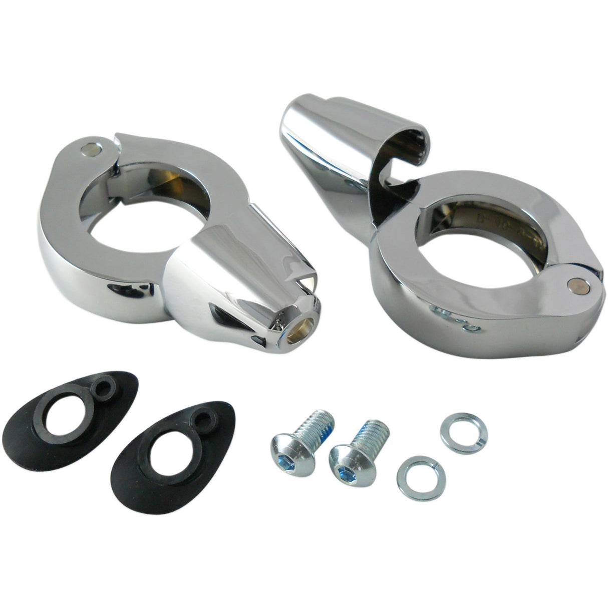DRAG SPECIALTIES 2020-1269 Turn Signal Fork Clamps Turn Signal Mount - 41 mm - Chrome
