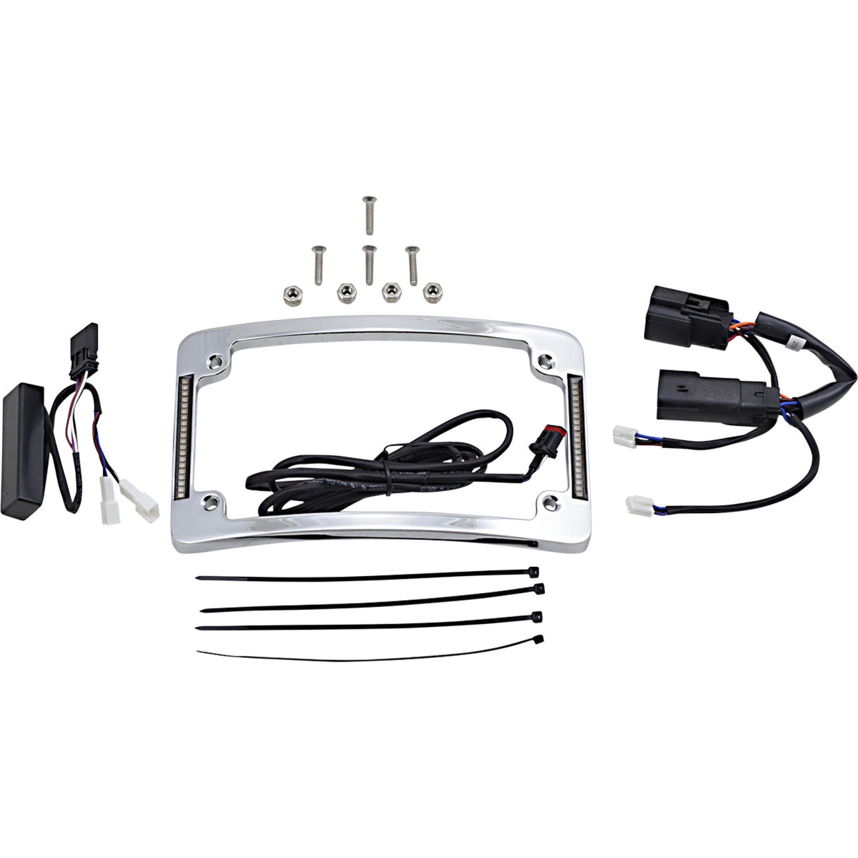 Custom Dynamics LED Radius License Plate Frame Chrome - TF06-BCM-C For Harley Touring 2014-2025