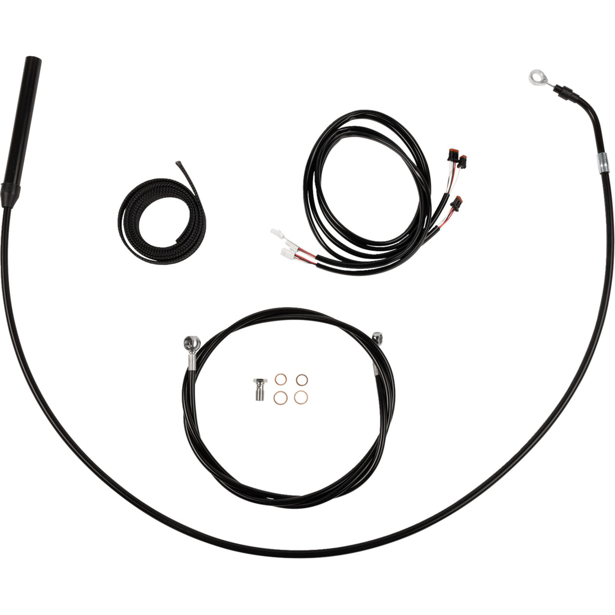 LA Choppers Complete Plug-And-Play Cable Kit Upper 15" 17" Handlebars Black - LA-8062KT3-16B For Harley Touring 2021-2022