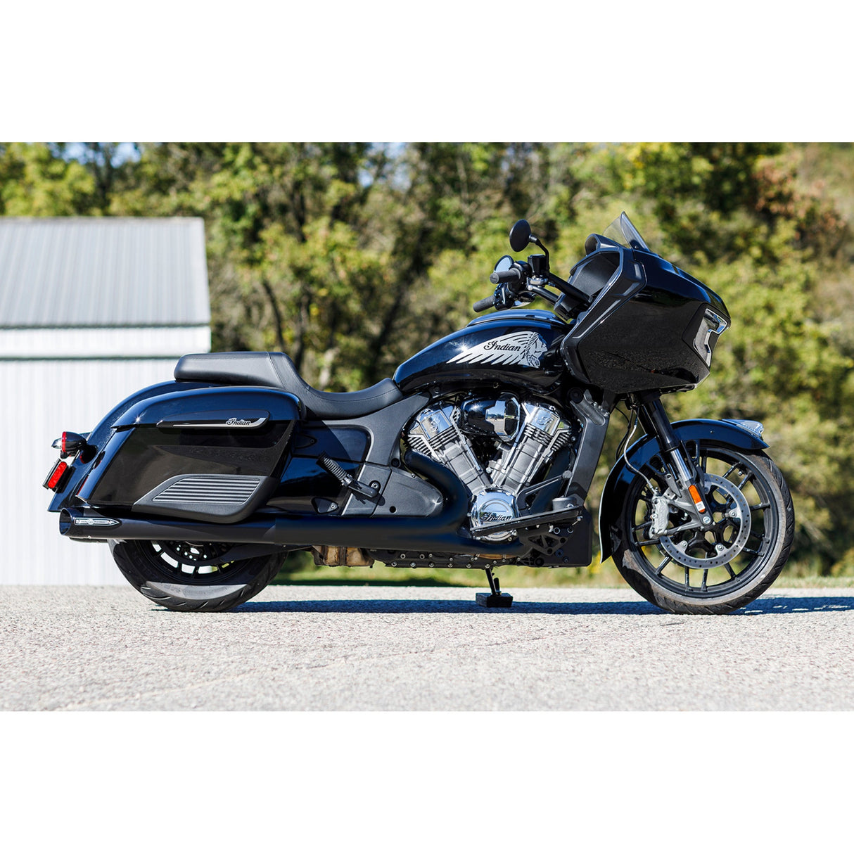 S&S Cycle 4" Broadhead Slip-On Mufflers Slash Cut Black - 550-1075 For Indian 2014-2022