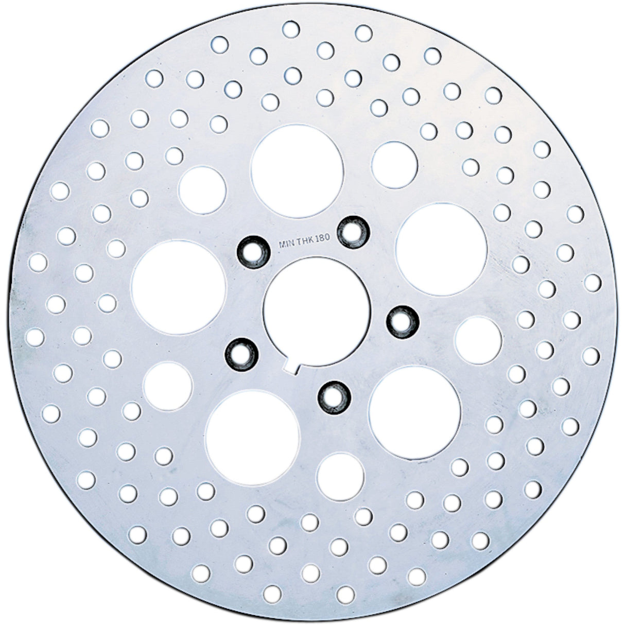 Drag Specialties Polished Stainless Steel Drilled Brake Rotor Front 11.5" For Harley Motorcycles 1984-2000