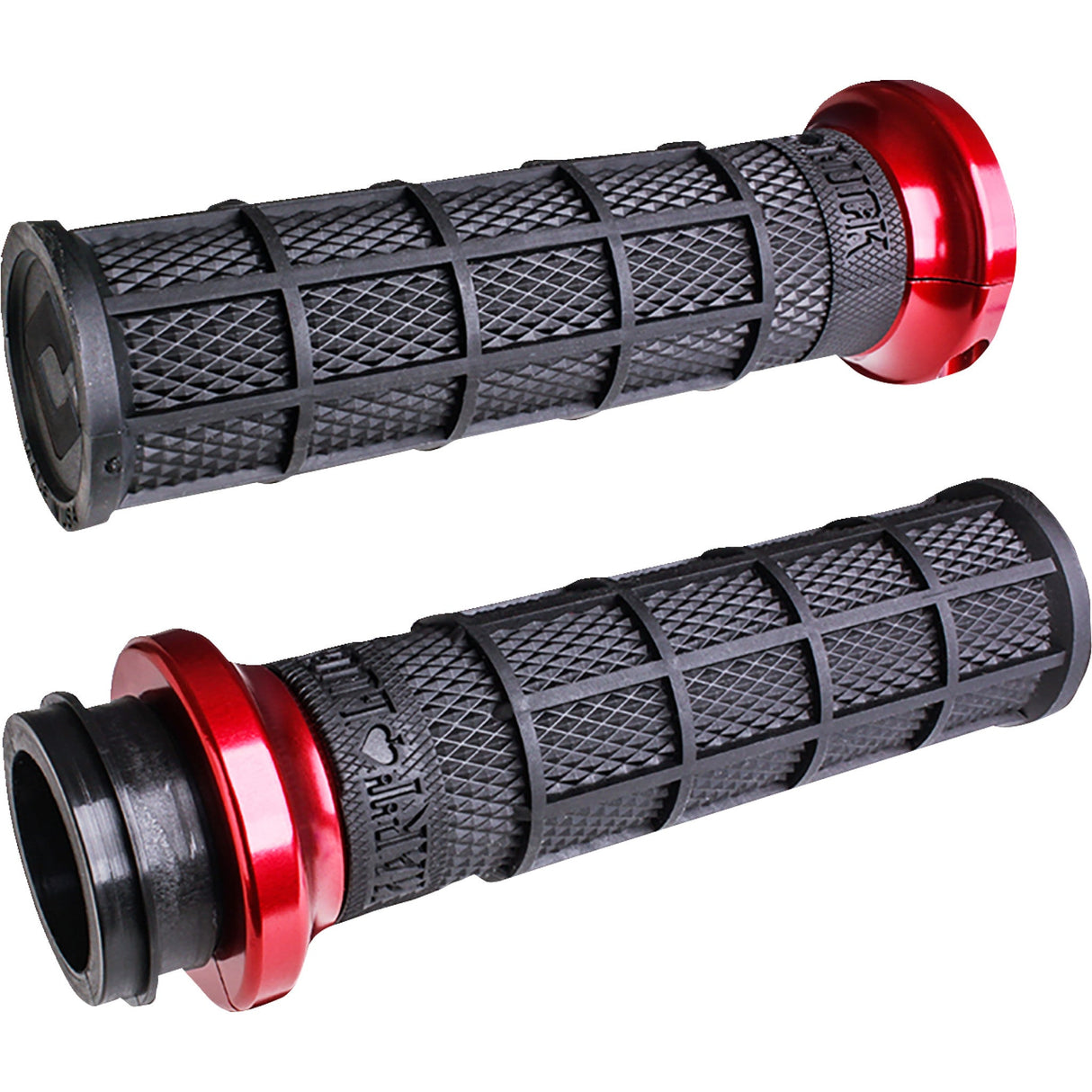 ODI Hart-Luck Signature V-Twin Lock-On™ Grips Cable Black Red - V31HCW-BB-R For Harley Motorcycles 1984-2022