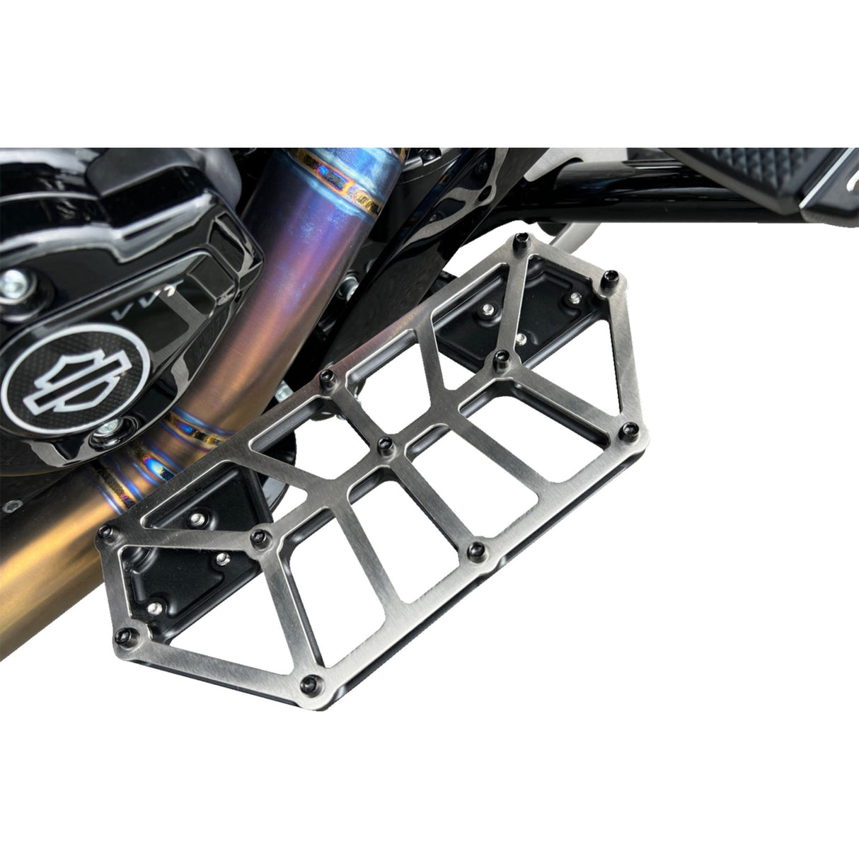Kodlin USA NXL Floorboards Black With Stainless Steel - K73253 For Harley Motorcycles 1980-2026