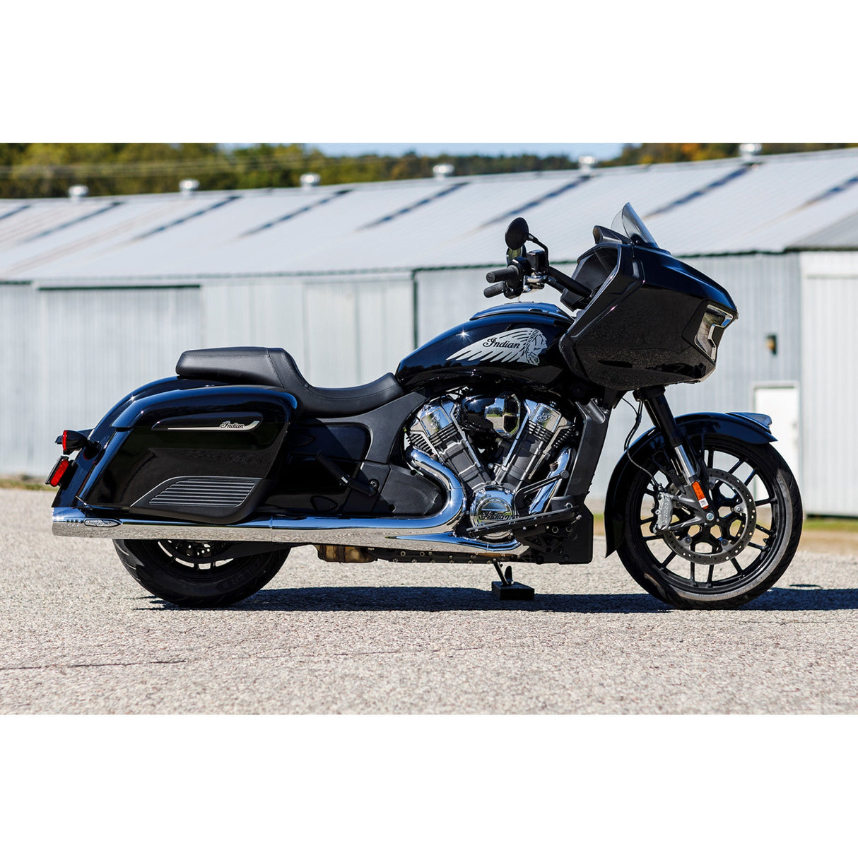 S&S Cycle 4" Broadhead Slip-On Mufflers Fishtail Chrome - 550-1077 For Indian 2014-2022