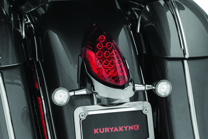 Kuryakyn Rear Turn Signal & License Plate Mount Indian Chrome - 3128 For Indian 2014-2021