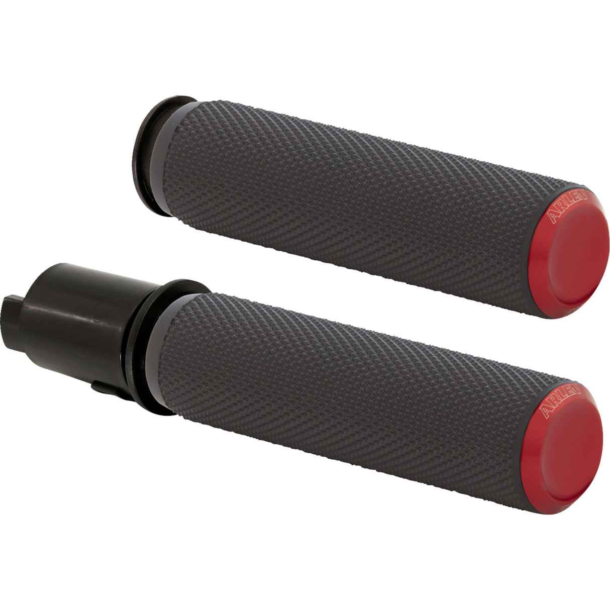 Arlen Ness Knurled Grips TBW Red - 500-055 For Harley Touring 2023-2026