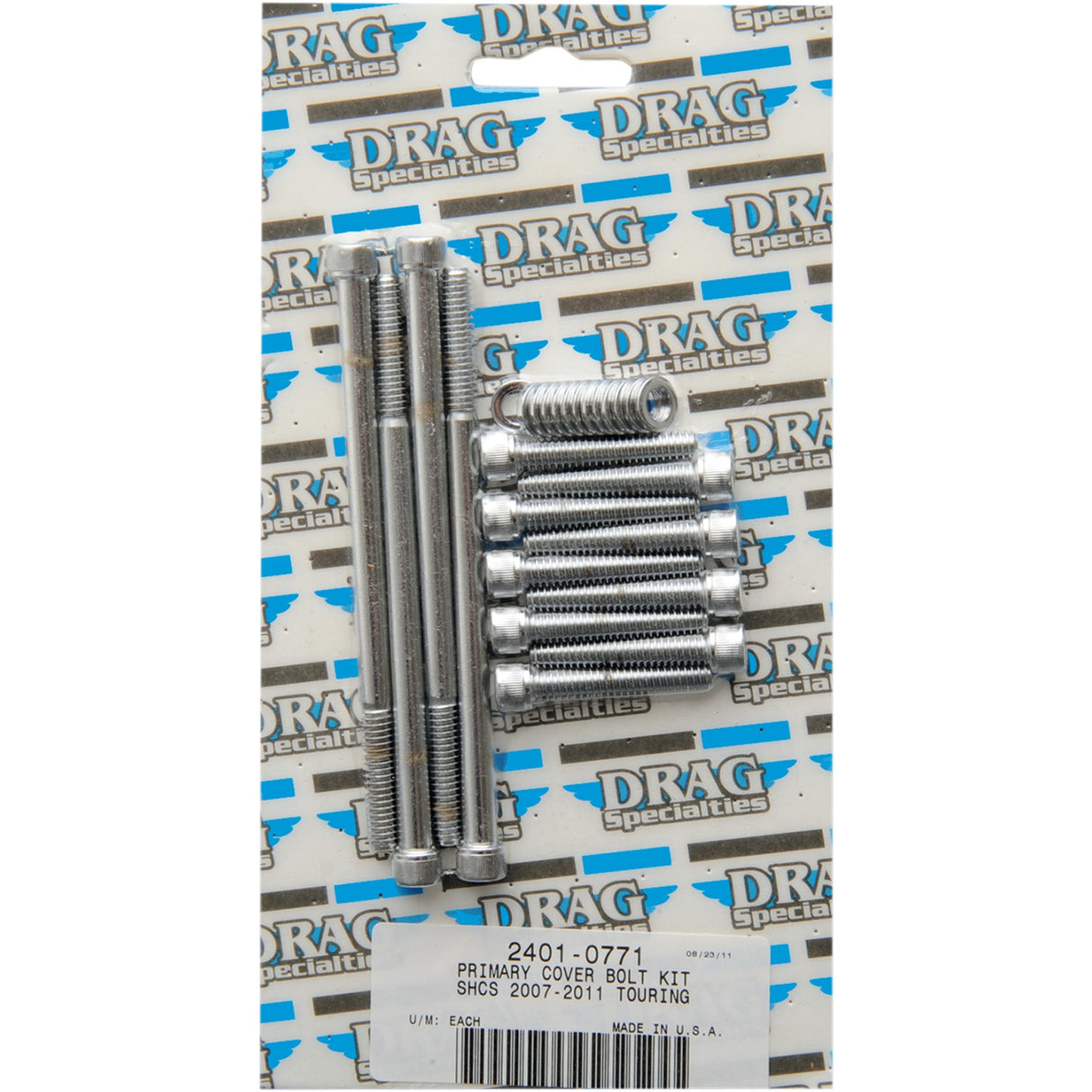 Drag Specialties Primary Cover Bolt Kit Knurled Chrome Touring For Harley Touring 2007-2016