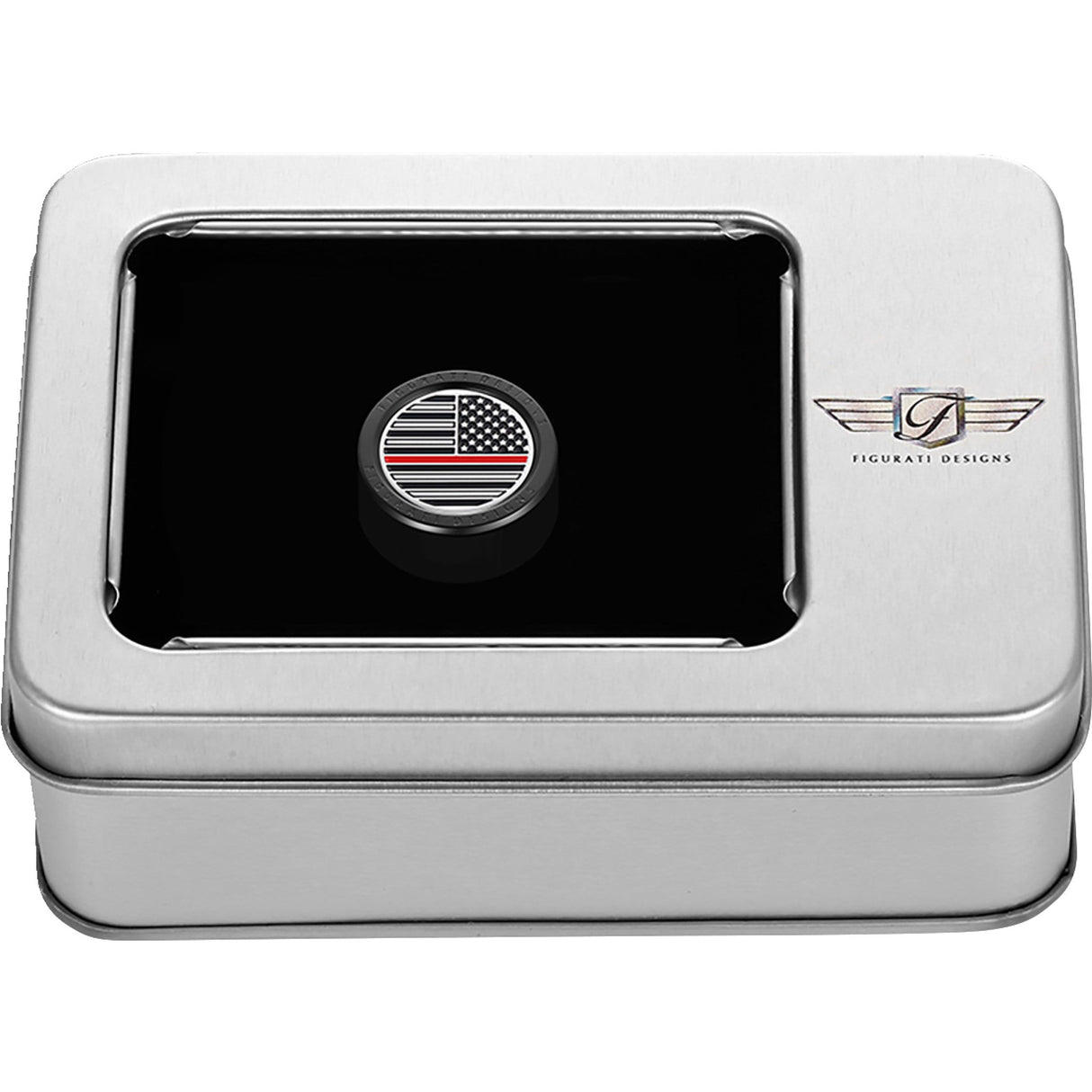 Figurati Designs Heel-Toe Shifter Cover Red Line American Flag Black - FD75-HTSC-BLK For Harley Motorcycles 1982-2022