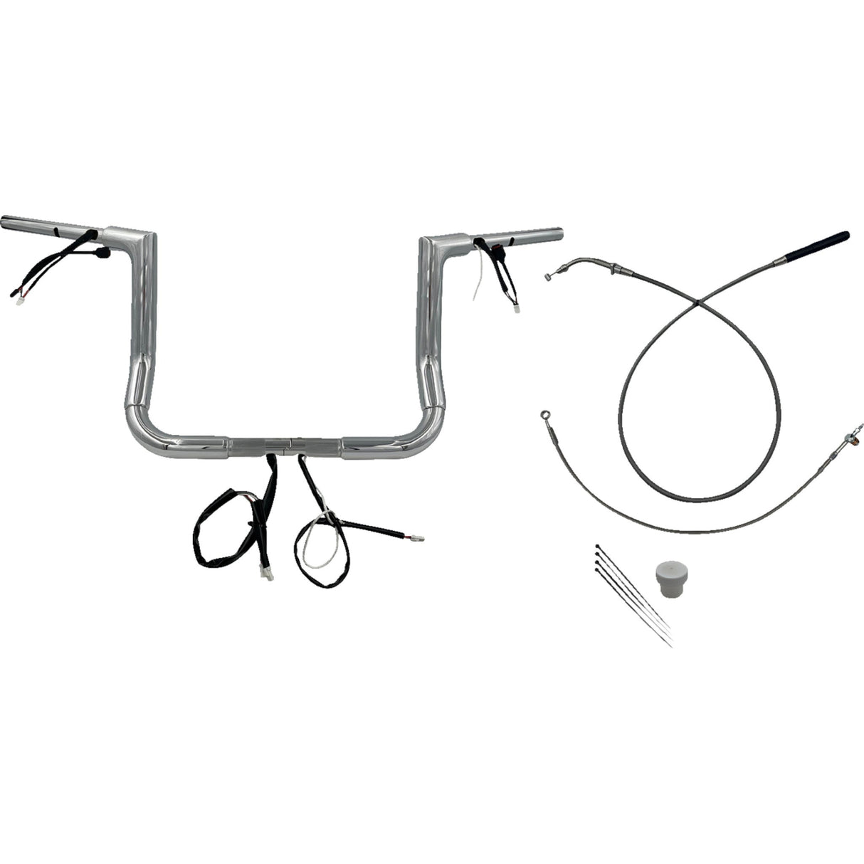 FAT Baggers INC. 1-1/2" EZ Install Flat Top Handlebar 12" Chrome - 649012 For Harley Street Glide 2023-2026