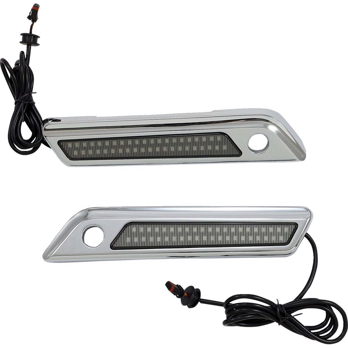 CUSTOM DYNAMICS 2040-2874 CD-SBL-DC4-SC Saddlebag Latch Dual Color Accent Lights - Smoke - Chrome