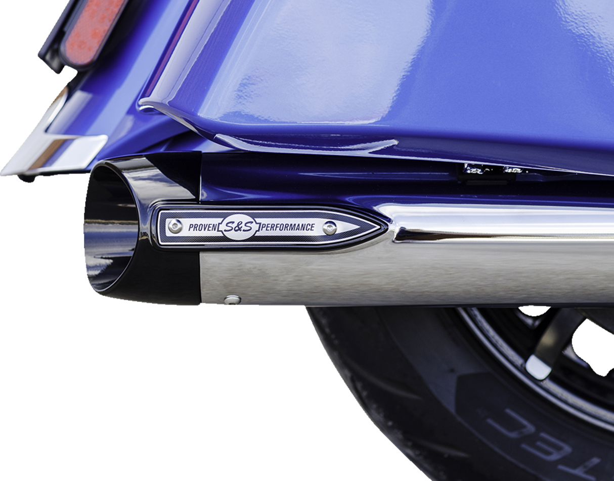 4" Broadhead Slip-On Mufflers - Slash Cut - Chrome - 1801-1765