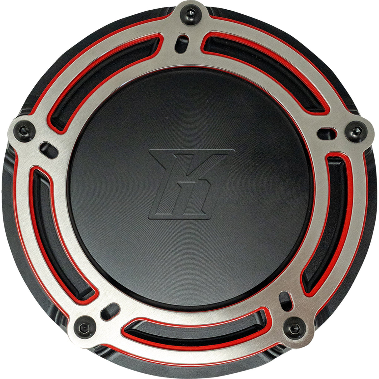 Kodlin USA NXL Redline Derby Cover Black Red M8 Softail - K25410-RL For Harley Softail 2018-2025
