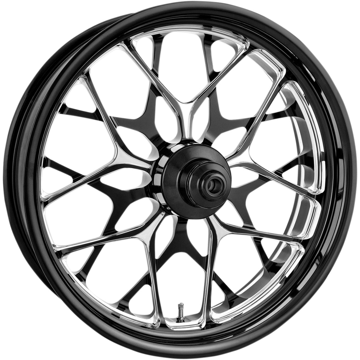 PERFORMANCE MACHINE (PM) 0201-2215 12047106PGALBMP One-Piece Aluminum Wheel — Galaxy - Front - Dual Disc/with ABS - Platinum Cut™ - 21x3.5 - '08+ FL