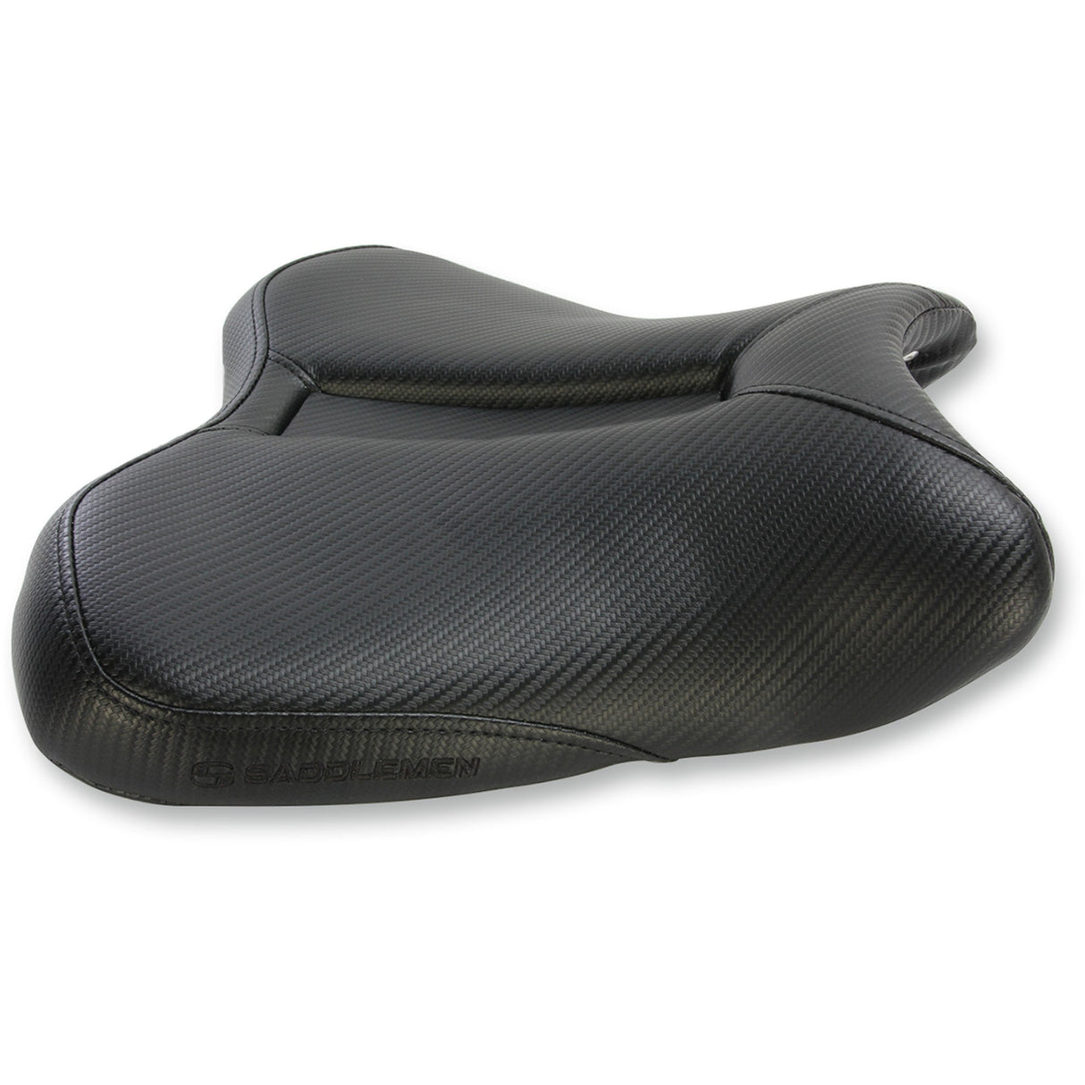 SADDLEMEN 0810-1915 0810-Y148 Gel-Channel™ Track Carbon Fiber Sport Seat — Sport Gel Channel™ Track Carbon Fiber Sport Seat - Black - R1