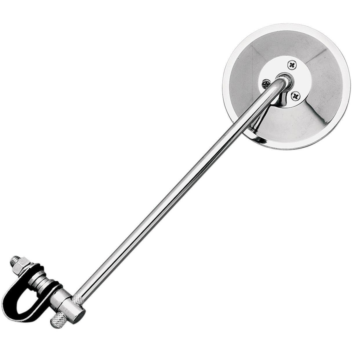 Emgo Universal Clamp-On Mirror — Round Side View Round 10" Stem Chrome Each Universal