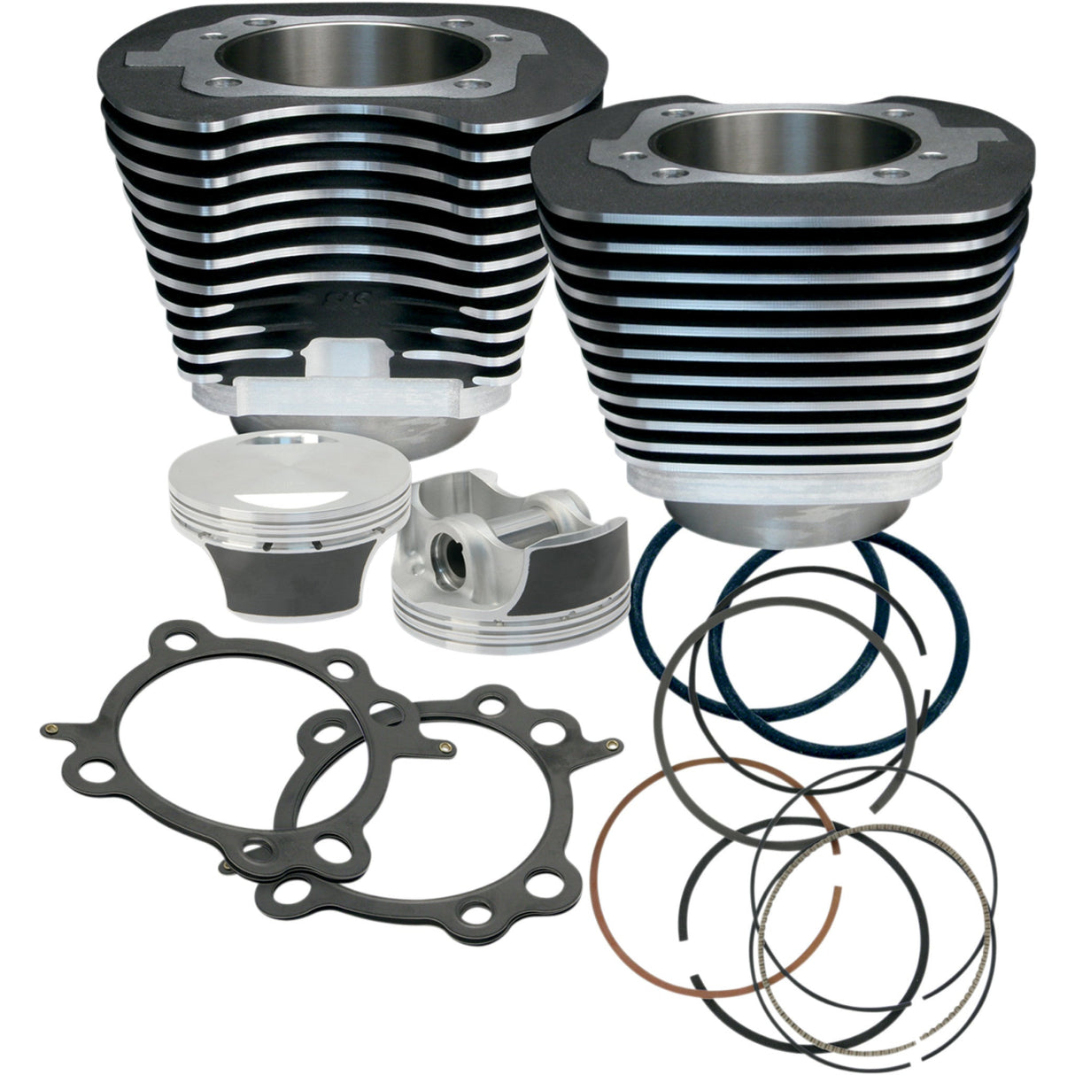 S&S Cycle Big Bore Cylinder Kit Wrinkle Black Twin Cam - 910-0205 For Harley Motorcycles 1999-2006