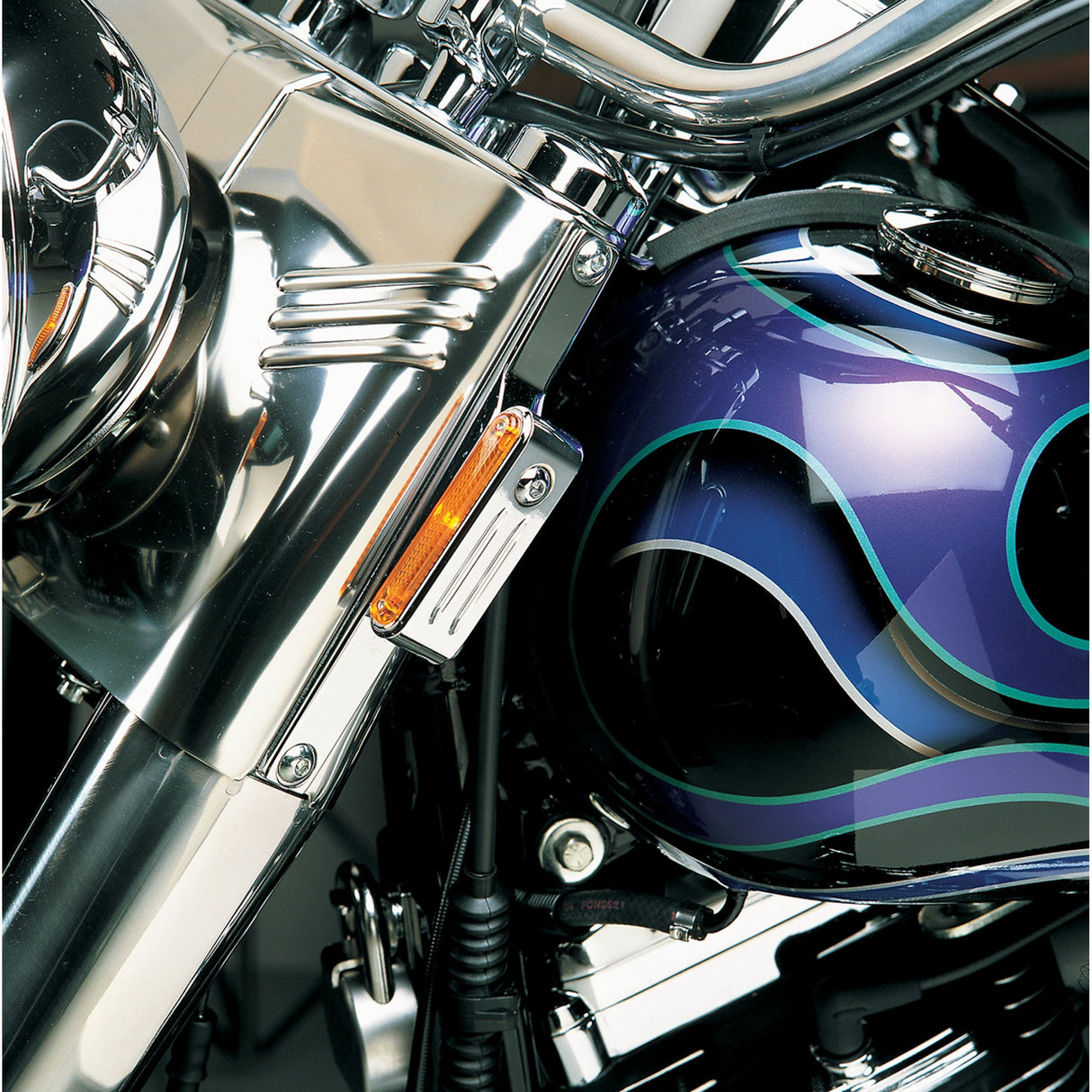 DRAG SPECIALTIES DS-280230 Marker Light Mounting Brackets Turn Signal Mount For FLST - Chrome