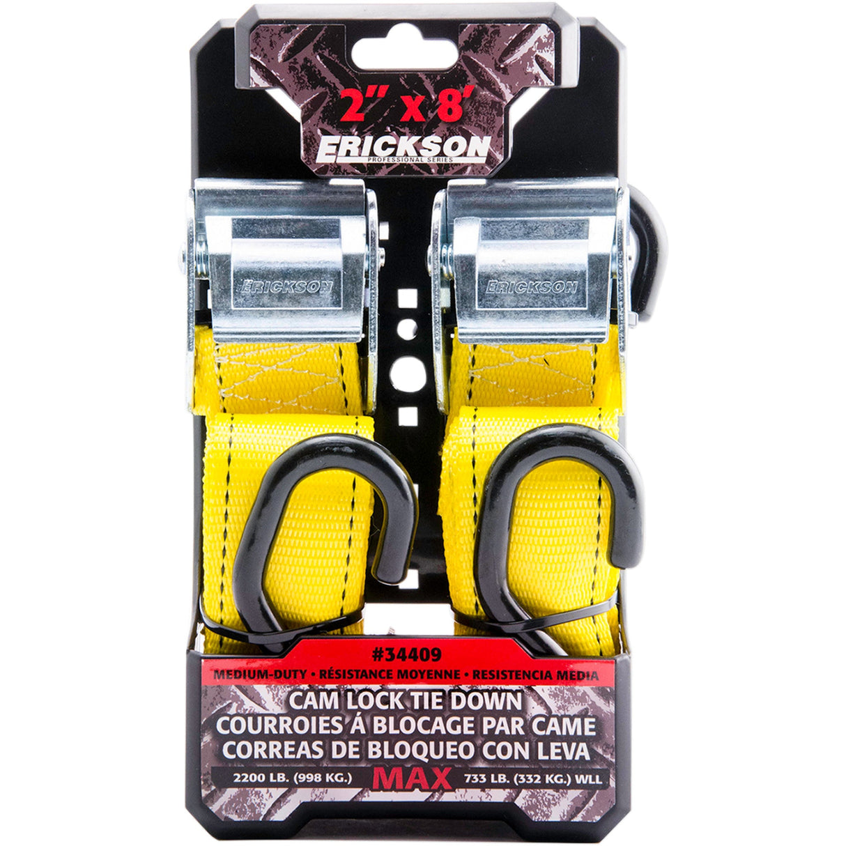 ERICKSON 3920-0418 34409 2" X 8' Cam-Lock Tie-Downs Cam-Lock Tie-Downs - 2" x 8'