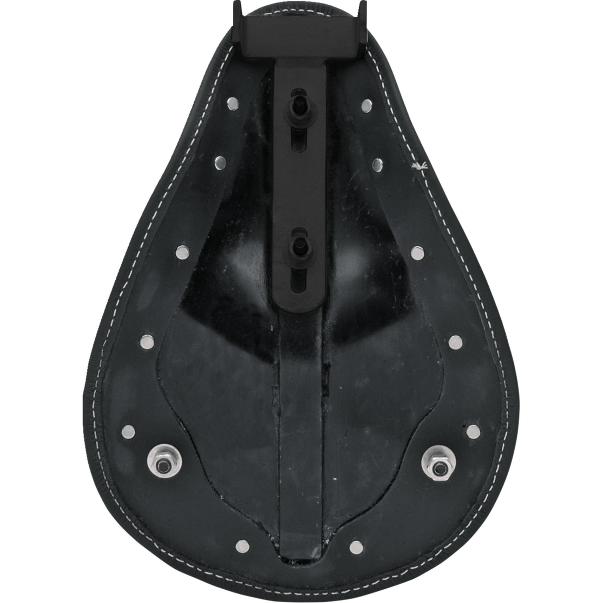 DRAG SPECIALTIES SEATS 0806-0028 Small Low-Profile Spring Solo Seat Seat - Spring Solo - Low-Profile - Small - Black Leather/White Stitching