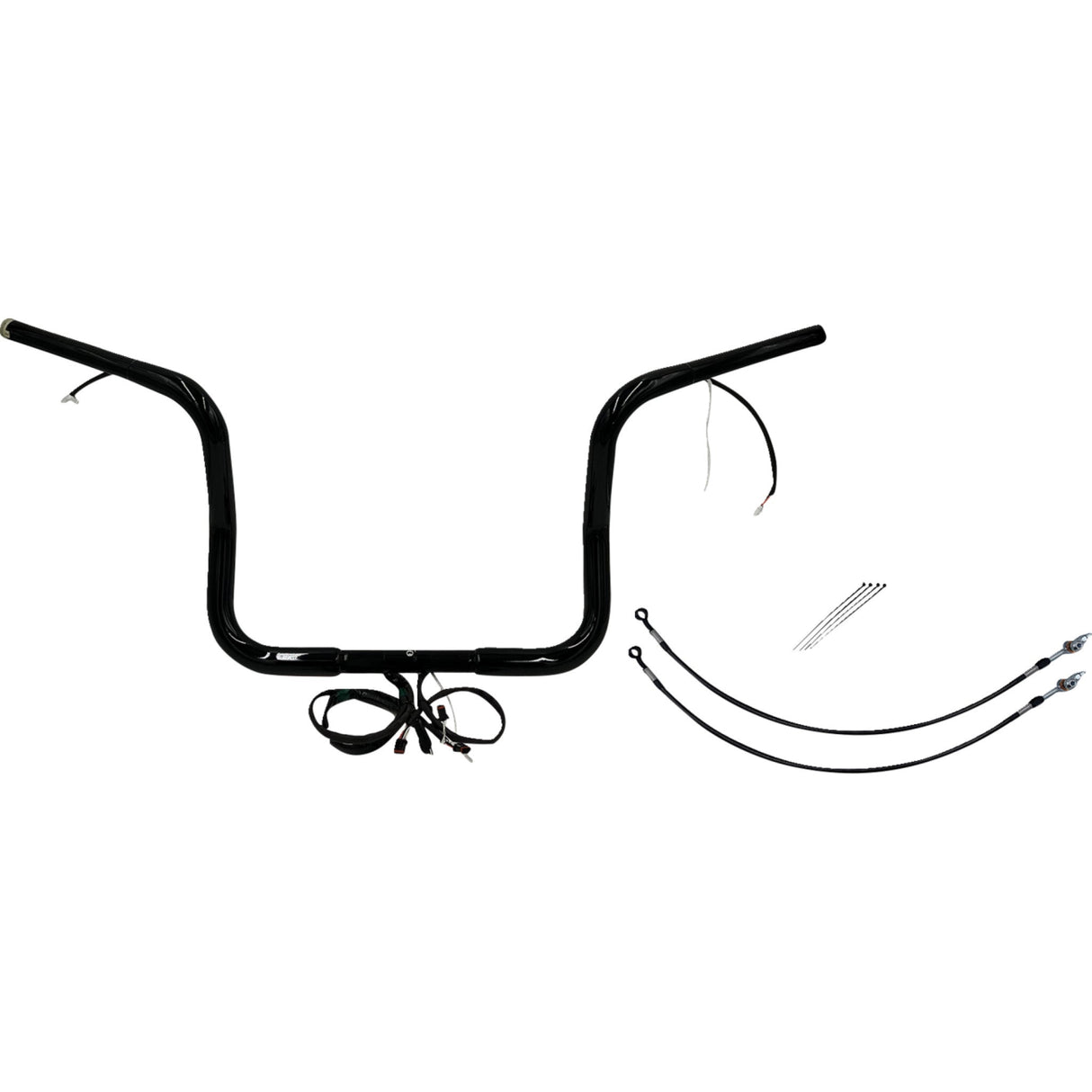 FAT Baggers INC. EZ Install Wired 1-1/4" Round Top Handlebar Kit 12" Black - 902512-B For Harley Touring 2016-2020