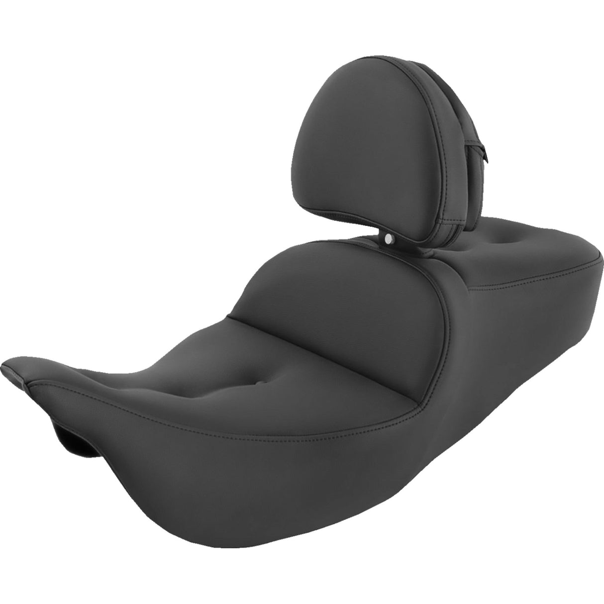 Saddlemen Pillow-Top Roadsofa™ Seat With Backrest Black - 808-07B-181BR For Harley Touring 2008-2025