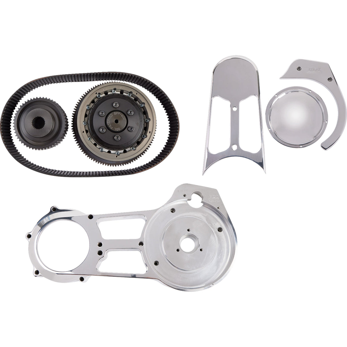 Belt Drives LTD. 2-3/4" Open Belt Drive Kit Polished 2-3/4" - EVO-8S For Harley Softail 2007-2017