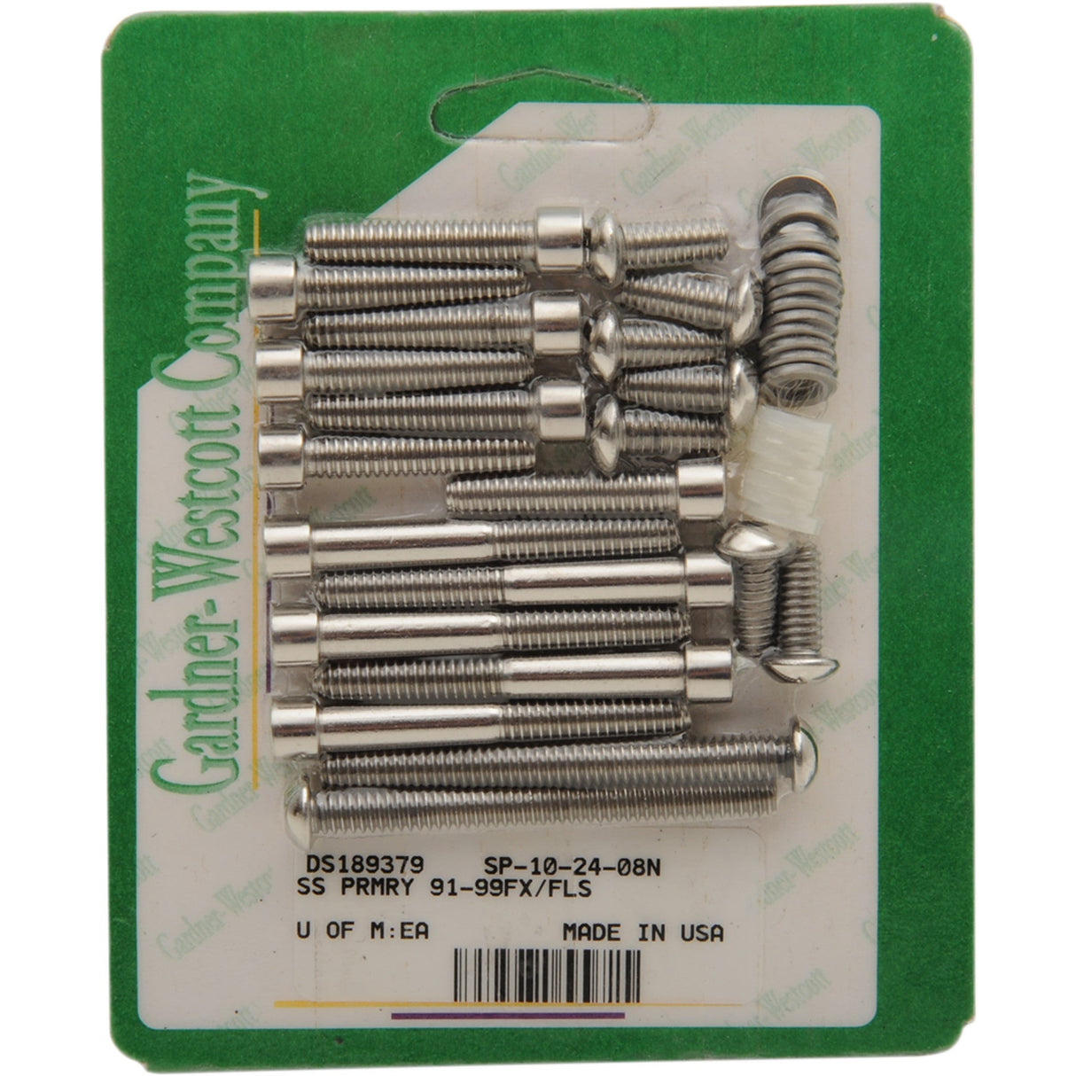 Gardner-Westcott Primary Clutch Chain Cover Bolt Kit Socket-Head - SP-10-24-08N For Harley Dyna / Softail / Super 1991-1999