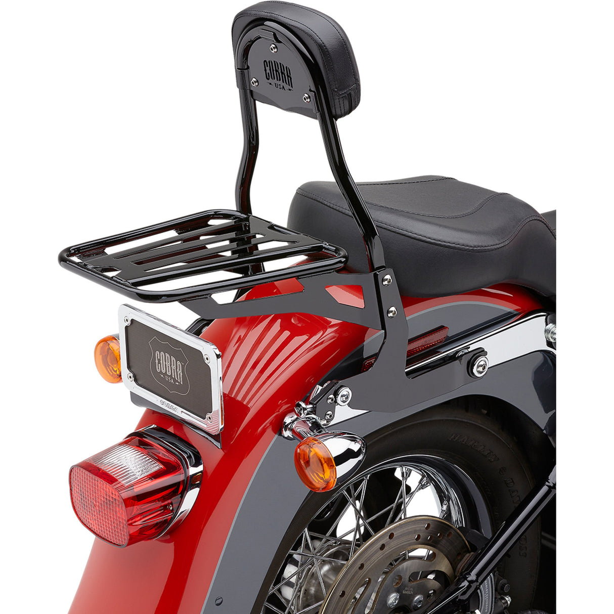 COBRA 1501-0558 602-2002B Detachable Backrest Kit - 14" - Black - Softail
