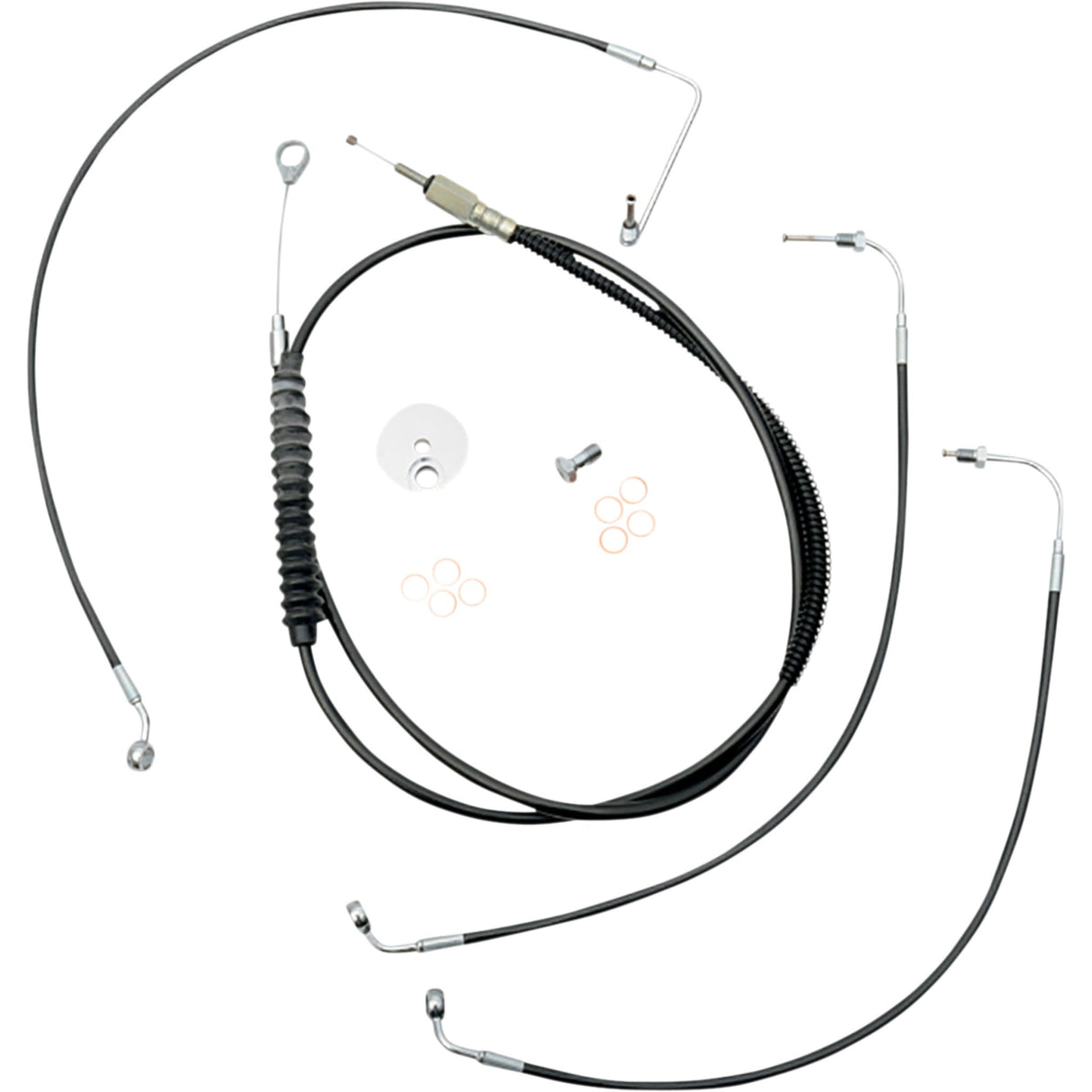 LA Choppers Standard Black Vinyl Handlebar Cable Brake Line Kit — Ape Hanger 12"-14" Ape Hangers - LA-8155KT-13B For Harley Softail 2018-2022
