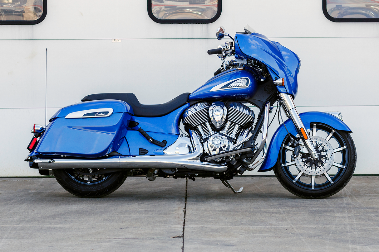 4" Broadhead Slip-On Mufflers - Slash Cut - Chrome - 1801-1765