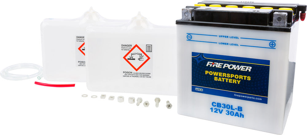Fire Power Battery With Acid 12V Heavy Duty - CB30L-B For Harley Touring 1997-2006 | Arctic Cat UTVs 2009-2016