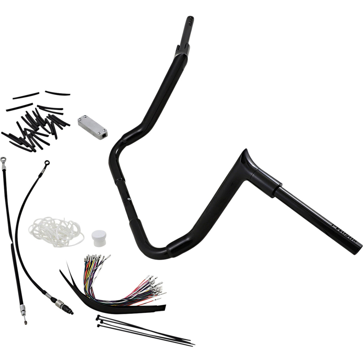 FAT Baggers INC. 1-1/2" EZ Install Pointed Top Handlebar Kit 14" Black - 809114-B For Harley Touring 2008-2013