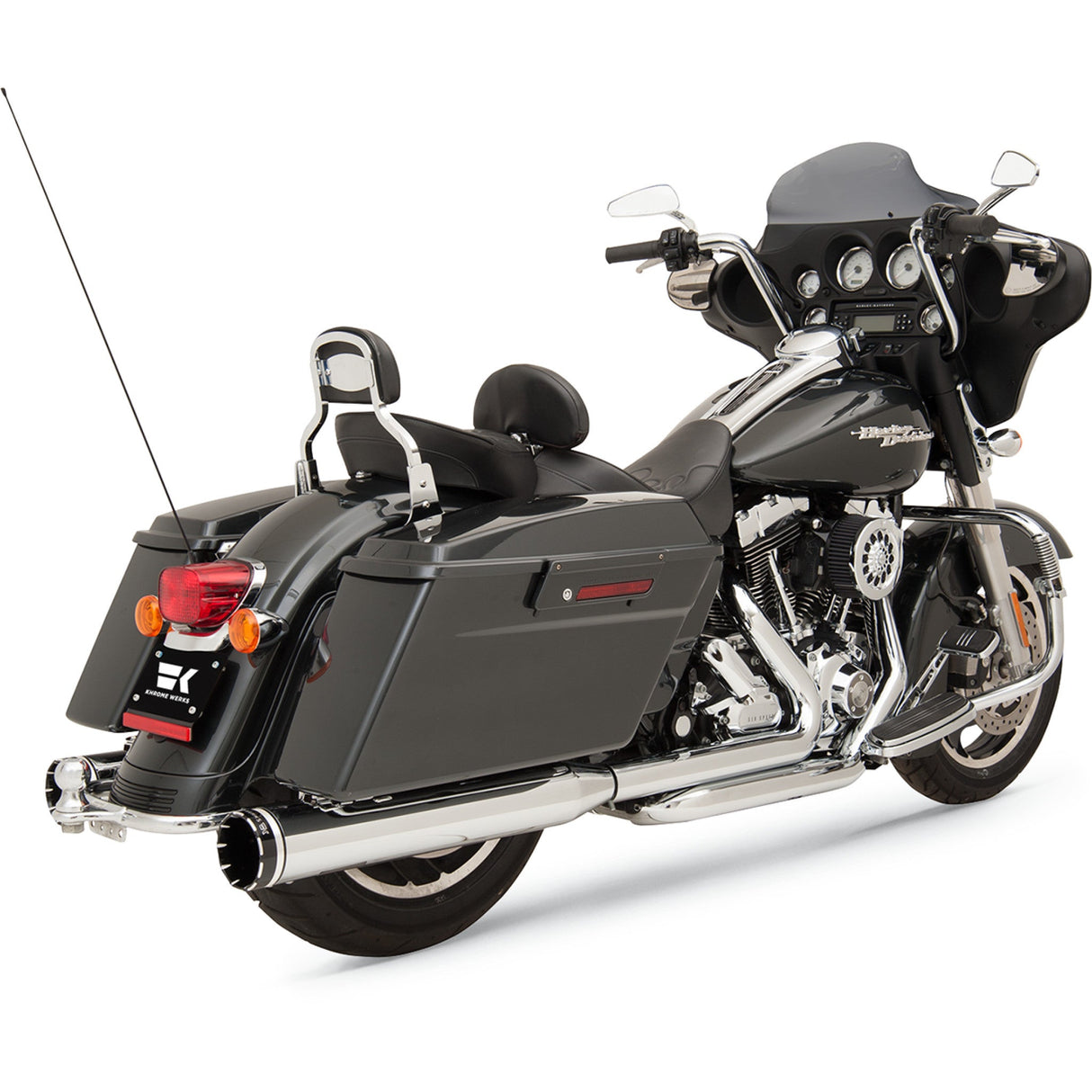Khrome Werks 2-Into-2 Dominator Exhaust System Chrome FL With 4-1/2" Muffler - 200630 For Harley Touring 2009-2016