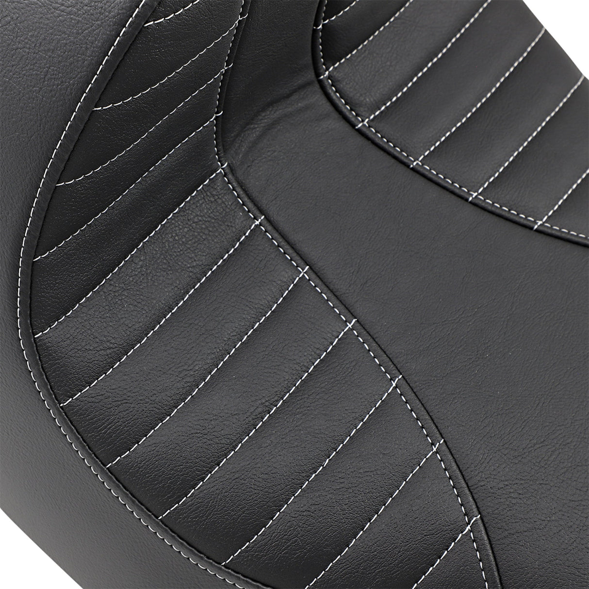 DRAG SPECIALTIES SEATS 0802-1273 EZ-ON Mount Solo Seat EZ-Solo Seat - Scorpion Stitch - Silver Thread - Vinyl - FXBR/S '18-'20