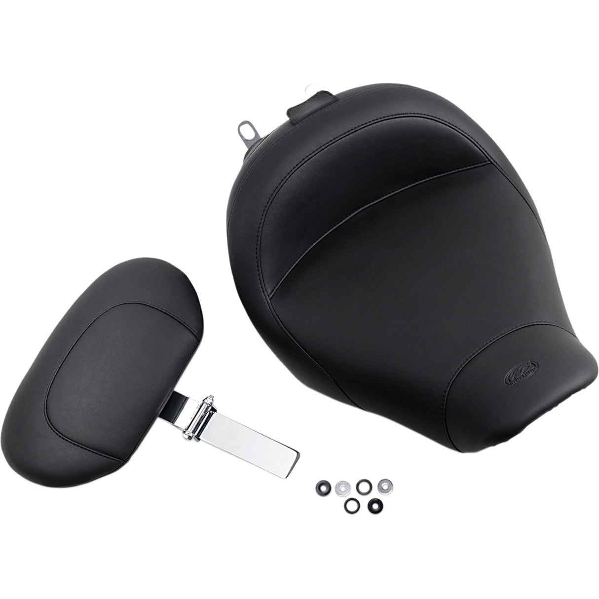 Mustang Wide Solo Seat With Removable Backrest With Backrest Vintage Black Smooth - 79100 For Harley Touring 1997-2007