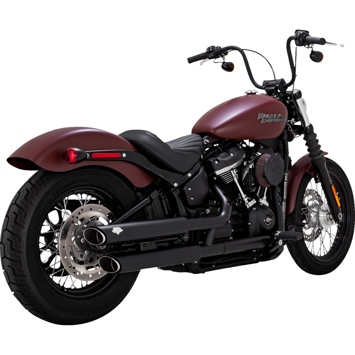 Vance & Hines 3" Twin Slash Slip-On Mufflers Black - 46376 For Harley Softail 2018-2025