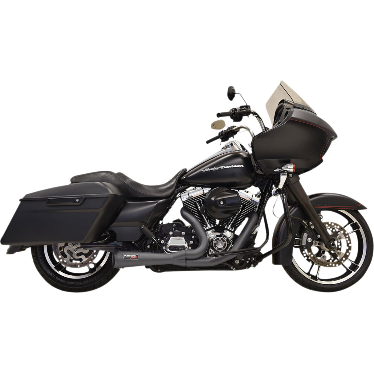 Bassani Xhaust Road Rage 2-Into-1 Exhaust System - 1F52RB For Harley Touring 1995-2016
