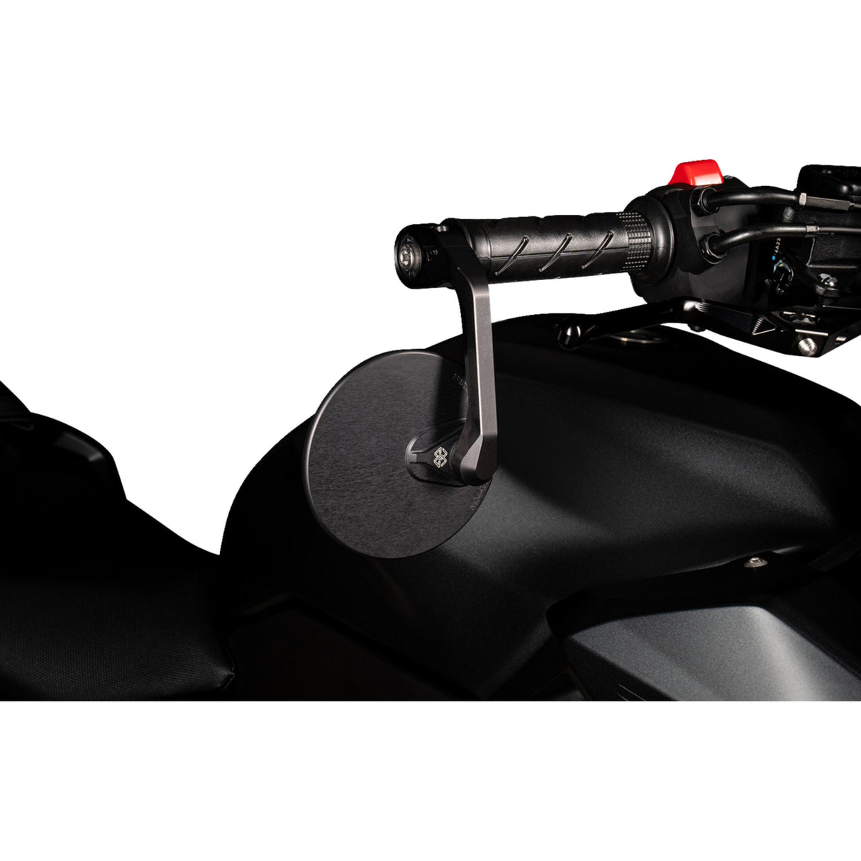 Gilles Tooling Moon Handlebar End Mirror Moon Side View Round Black Right Left Each - M04-01-BD Ducati Motorcycles 1994-2025