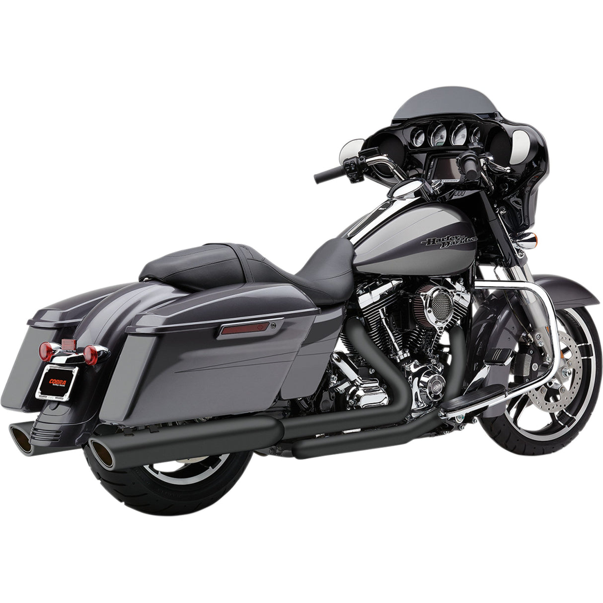 COBRA 1801-1048 6108RB 909 Twins Slip-On Mufflers - 909 Slip-On Mufflers for FL - Black