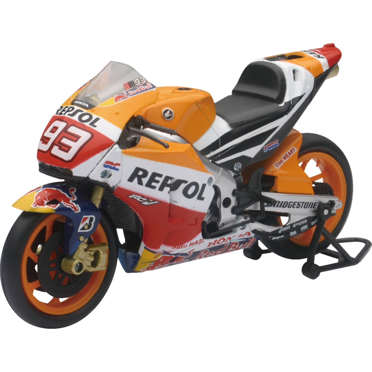 NEW RAY TOYS 7001-0053 57753 Repsol Honda Team RC213V 2015 Race Bike Repsol Honda Team RC213V 2015 - Marc Marquez - 1:12 Scale - Orange/Red/Black