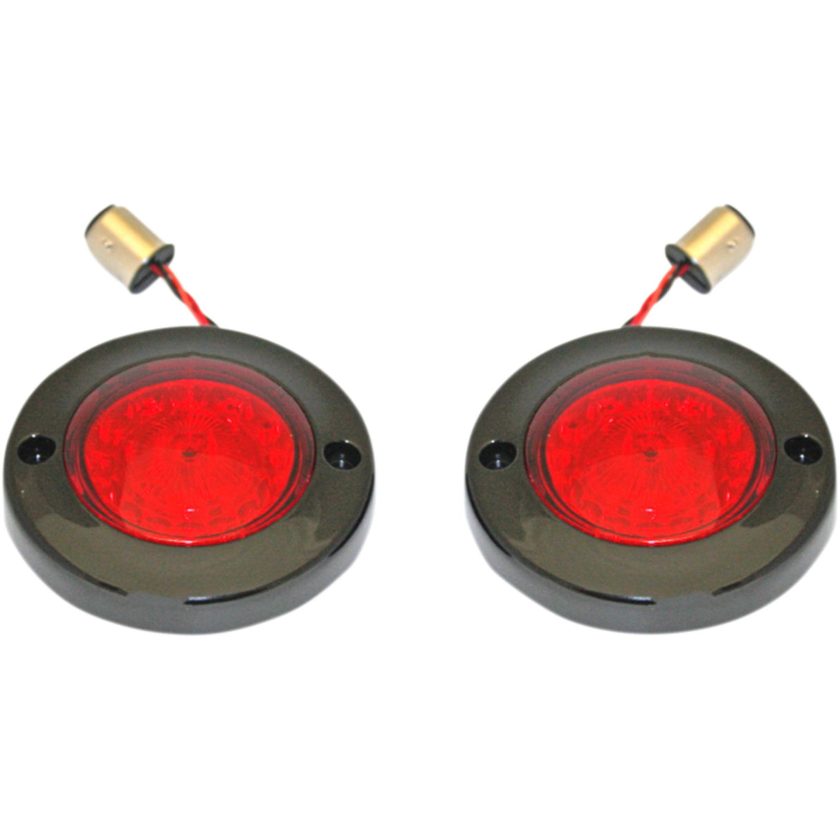 CUSTOM DYNAMICS 2020-1693 PB-FB-R-1156BR ProBEAM® Flat Bezel Rear LED Turn Signals - Black - Red Lens