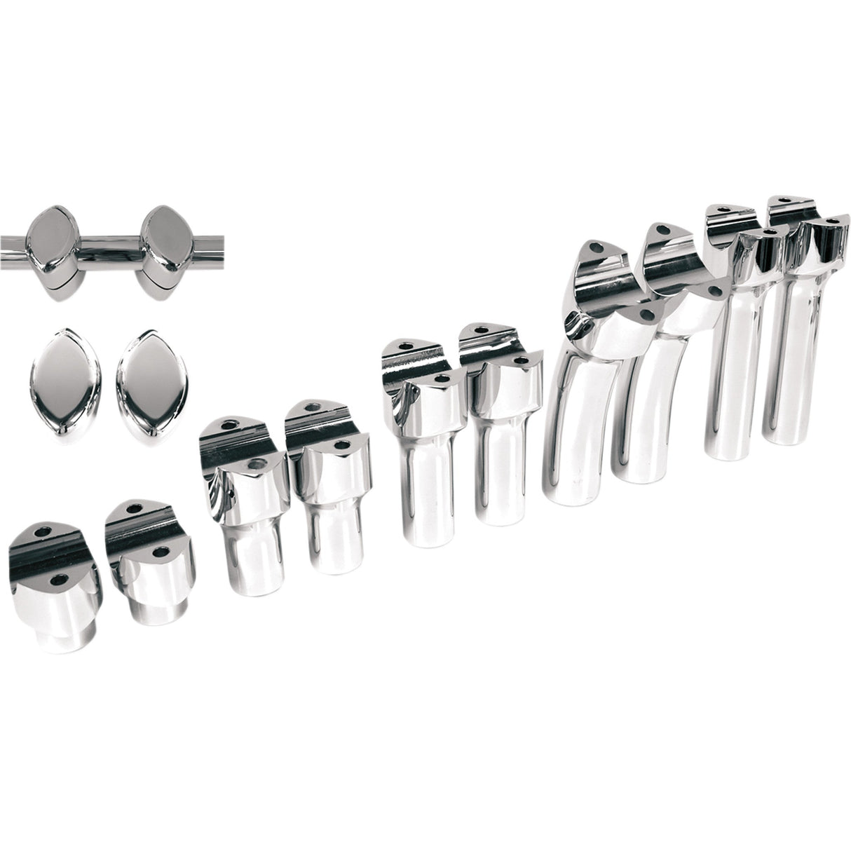 DRAG SPECIALTIES 0602-0469 Big Buffalo Handlebar Risers pullback - 5-1/2" - chrome