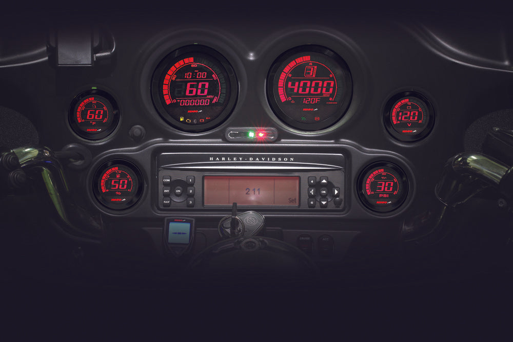 Koso North America 27-5795 BA050903 DIGITAL GAUGE CLUSTER BLACK BEZEL 04-13 FLHT AND FLTR