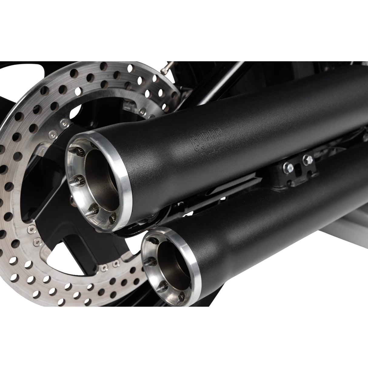 Cobra RPT Slip-On Mufflers 3" Raven Black M8 Softail - 6057B For Harley Softail 2018-2024