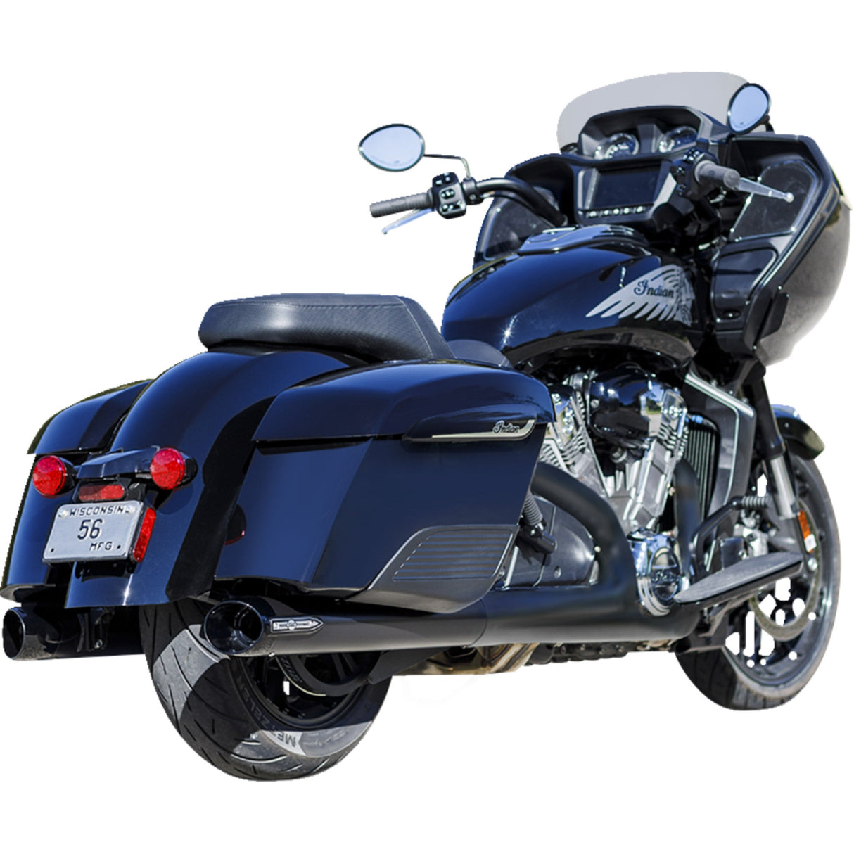 S&S Cycle 4" Broadhead Slip-On Mufflers Slash Cut Black - 550-1075 For Indian 2014-2022