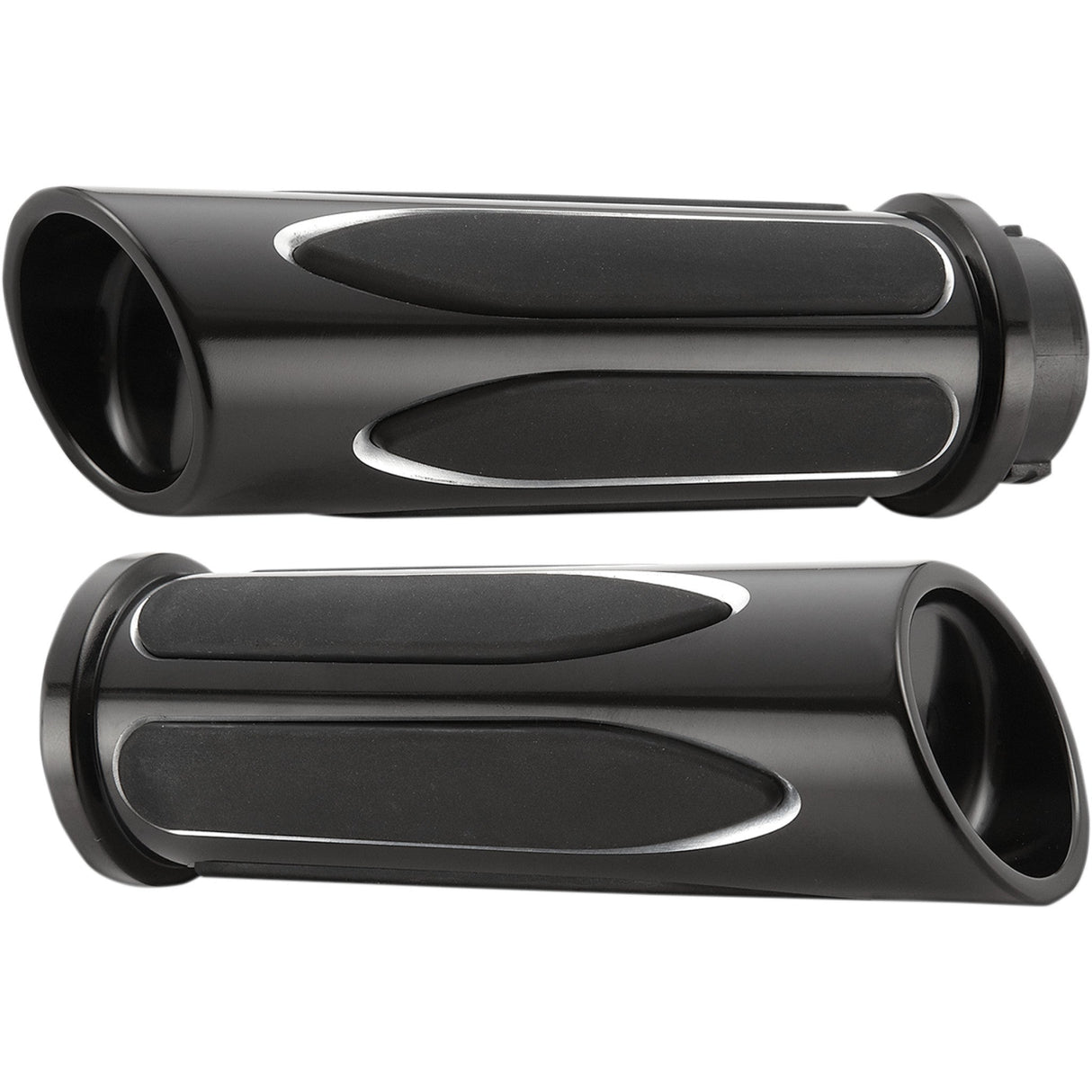 Arlen Ness Deep Cut Comfort Series Grips TBW Black - 07-053 For Harley Motorcycles 2008-2025