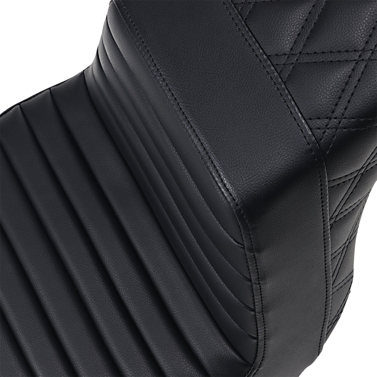 Saddlemen Step-Up Seat — Rear Lattice Stitch Front Tuck-N-Roll Black - 813-27-176 For Harley Breakout 2013-2017